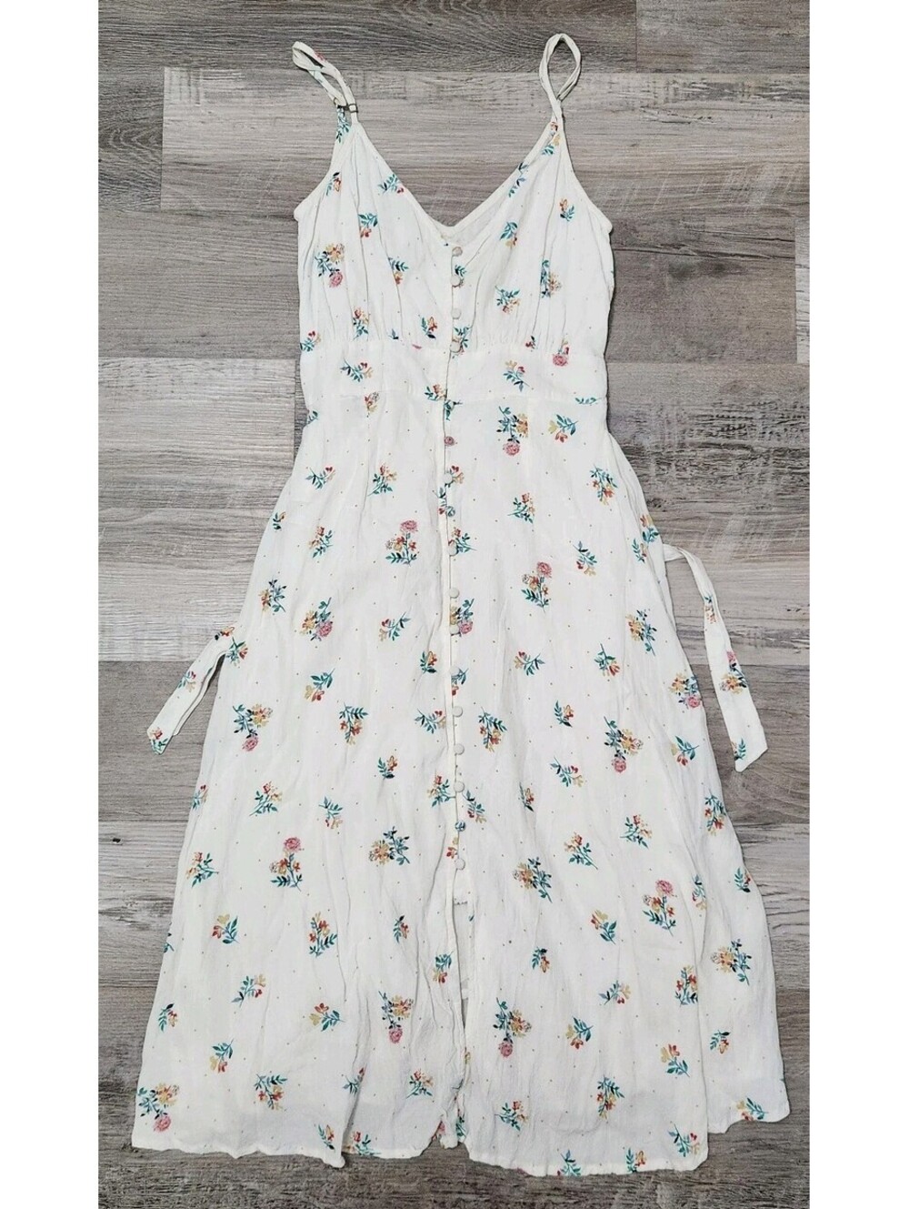Oneill Dress Extra Small white Floral Sundress Syretch Lined Summer
